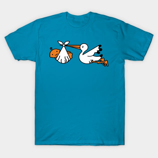 Stork With Baby T-Shirt by Ramateeshop